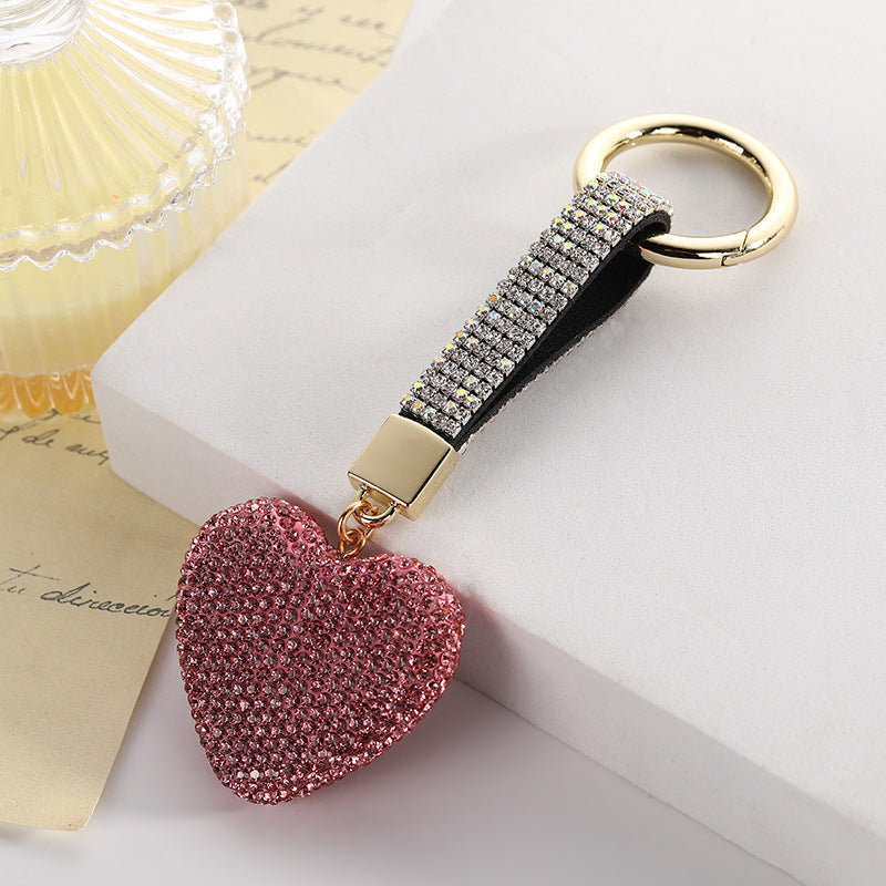 Wholesale Diamond-encrusted Clay Love Car Keychain